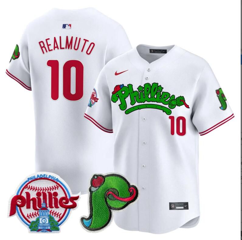 Men Philadelphia Phillies #10 Realmuto white Limited 2024 MLB Nike jersey